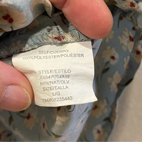 LiIy Rose Mint Green Long Sleeve Ditsy Floral Dress Size Juniors Large - Picture 7 of 10